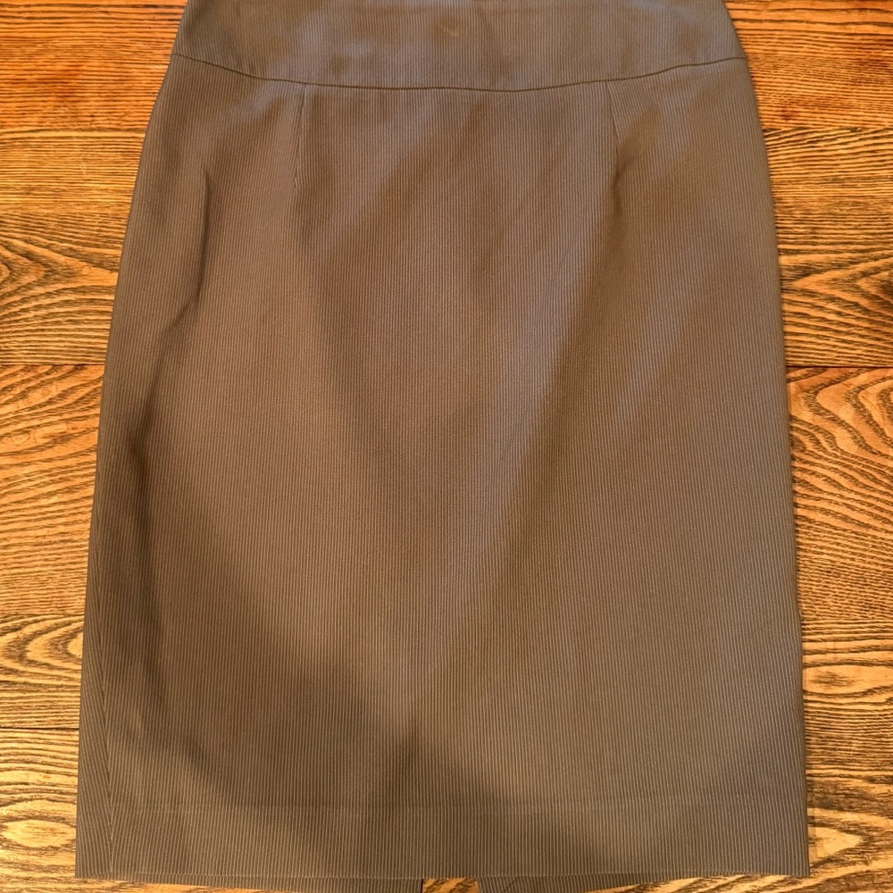 Moschino Brown and Gray Pinstripe Pencil Skirt Knee-Length